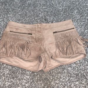 BCBG Maxazria fringe shorts
